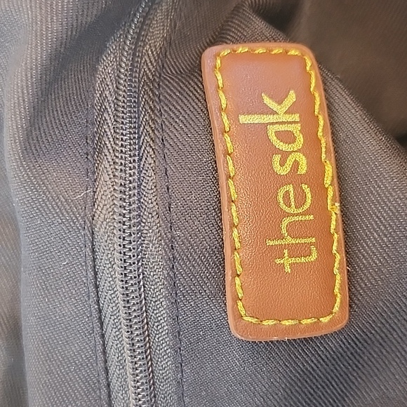 The Sak "Fairmont" Navy Blue /white Crochet tote bag with Leather trim & bottom - Picture 10 of 12